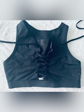 Nike Black Lace-Up Sports Bra NWOT Sz S